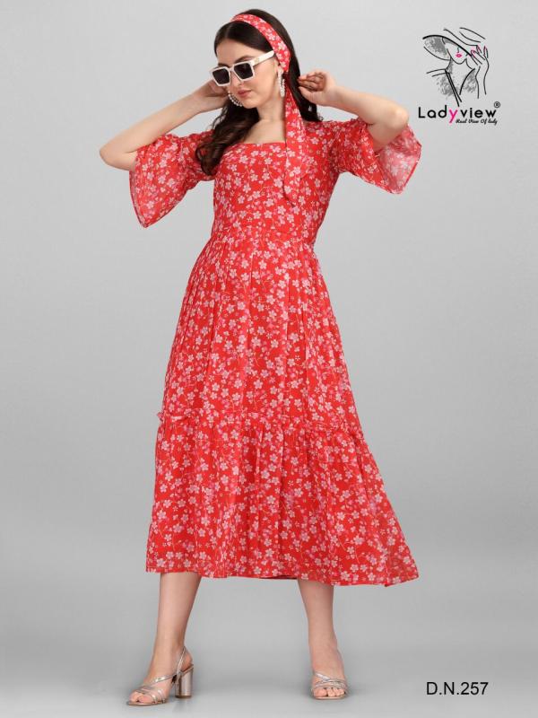 Ladyview Fusion Fancy Wear Georgette Designer Kurti Collection